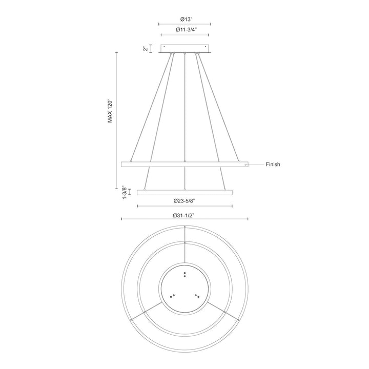 Cerchio 32-in Chandelier