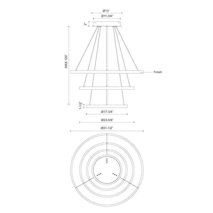 Cerchio 32-in Chandelier