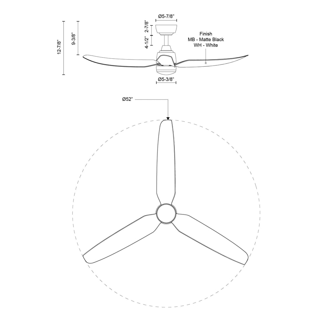 Hugo 52-in Exterior Ceiling Fan