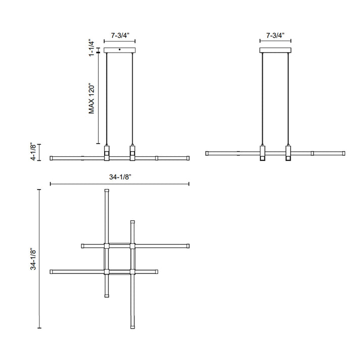 Blade 34-in Chandelier