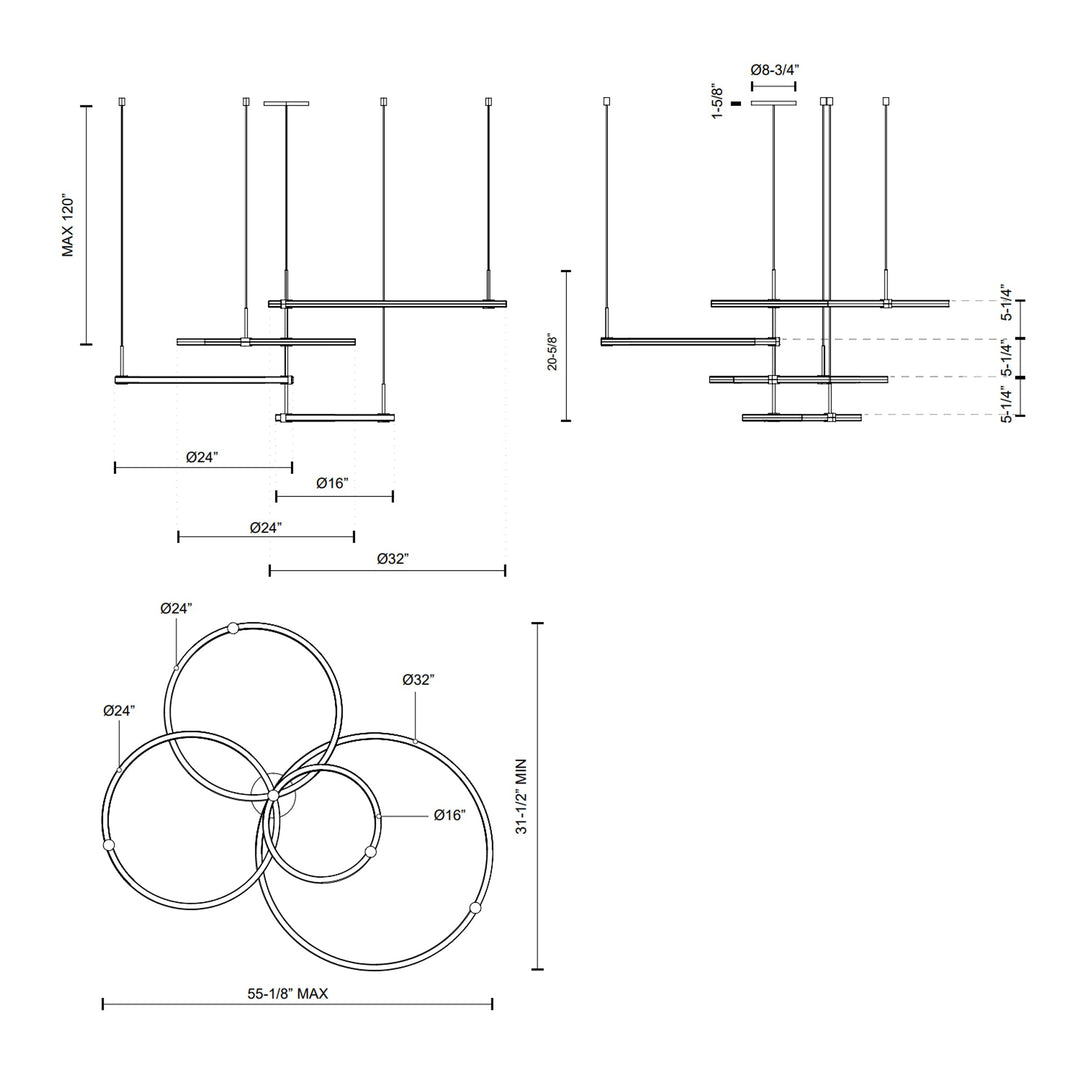 Bruni 55-in Chandelier