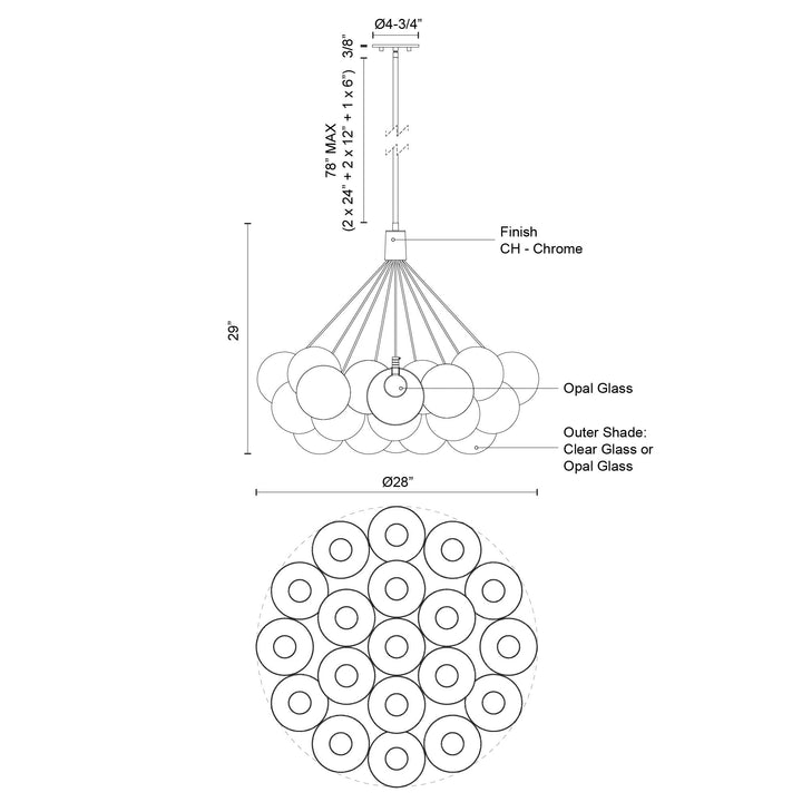 Bolla 17-in Chandelier