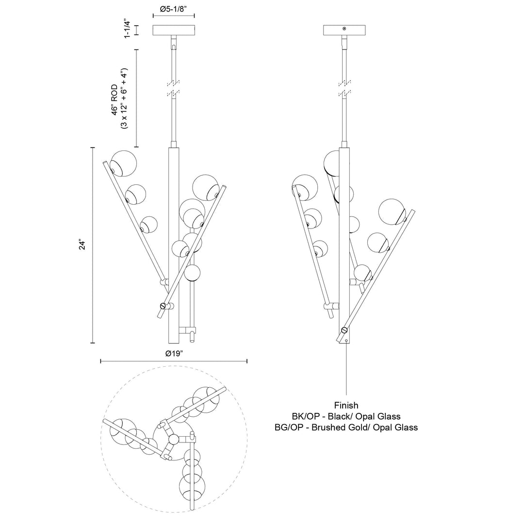 Juniper 3 Head Chandelier