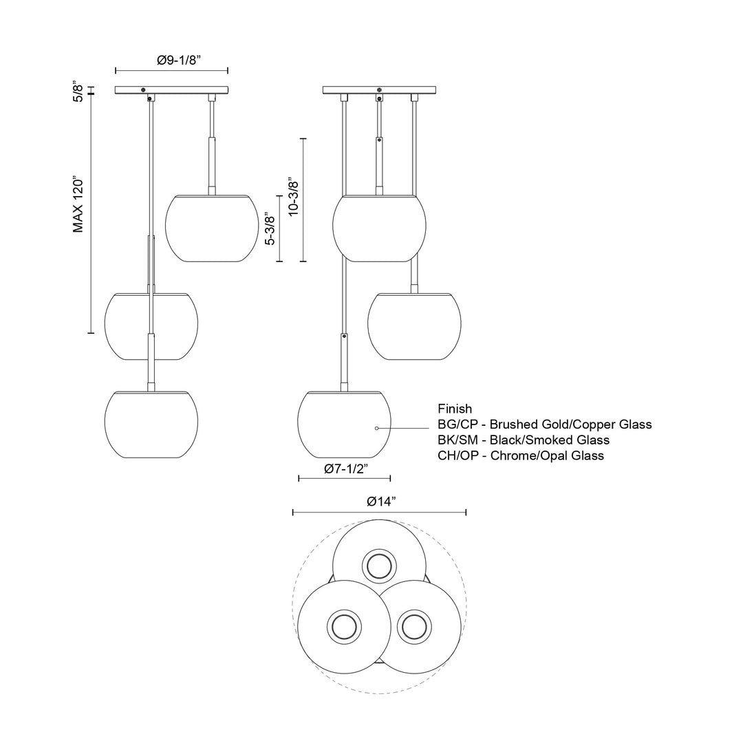 Samar 14-in Chandelier