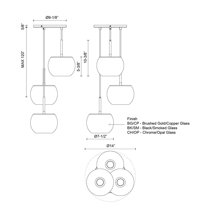 Samar 14-in Chandelier