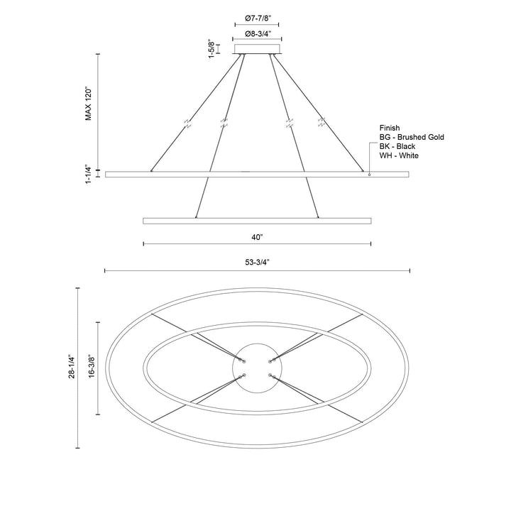 Ovale 2 Layer Chandelier