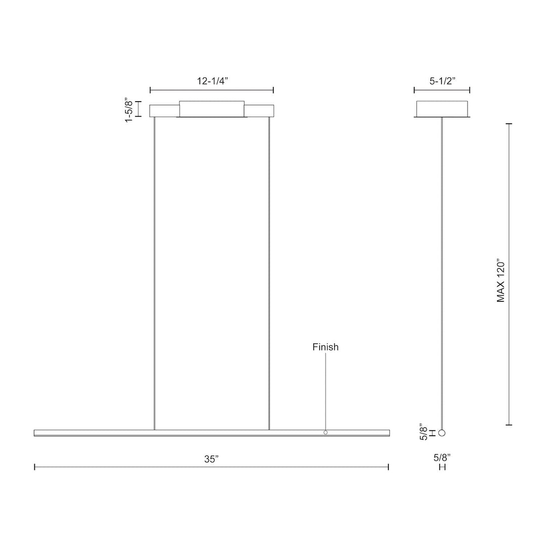 Chute 35-in Linear Pendant