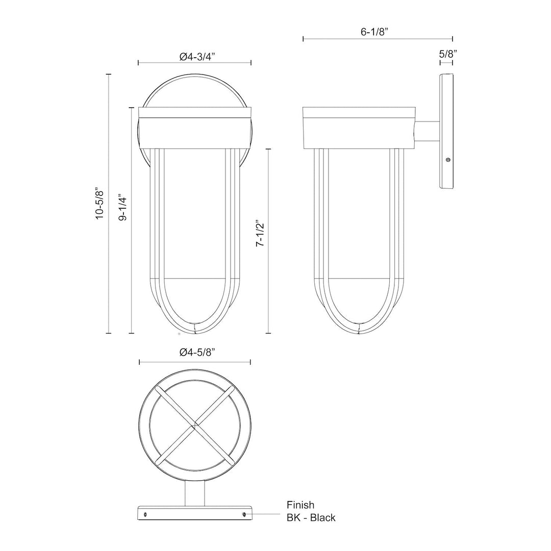 Davy 9-in Exterior Wall Sconce