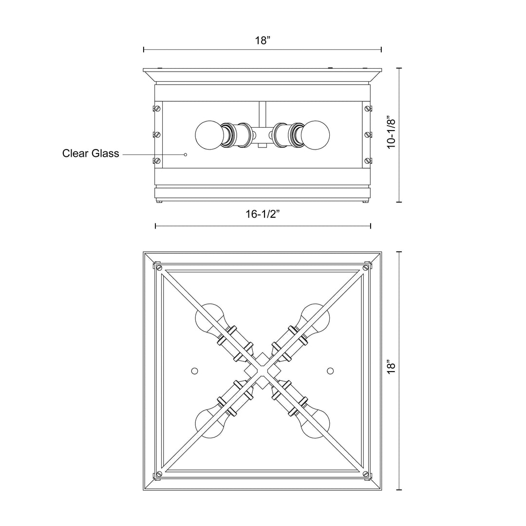 Douglas 18-in Flush Mount