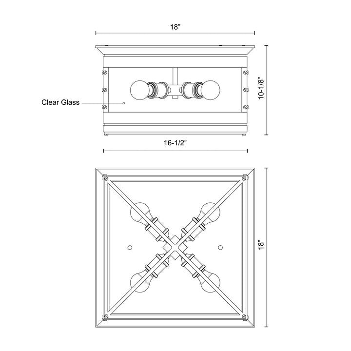 Douglas 18-in Flush Mount