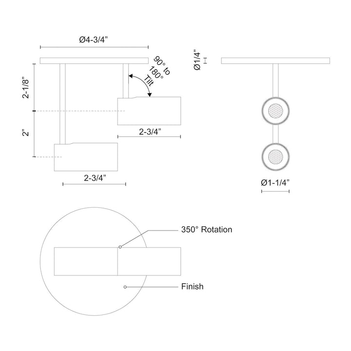 Downey 3-in Semi-Flush Mount