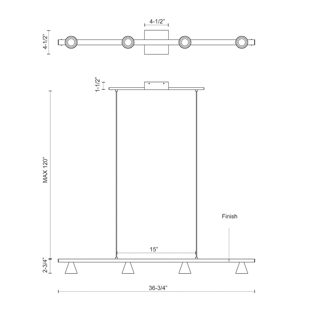 Dune 37-in Linear Pendant