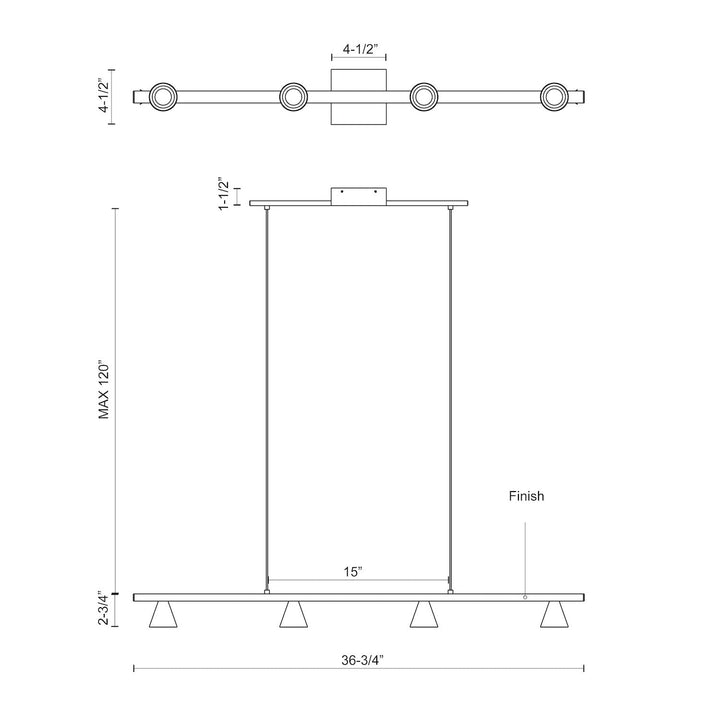 Dune 37-in Linear Pendant