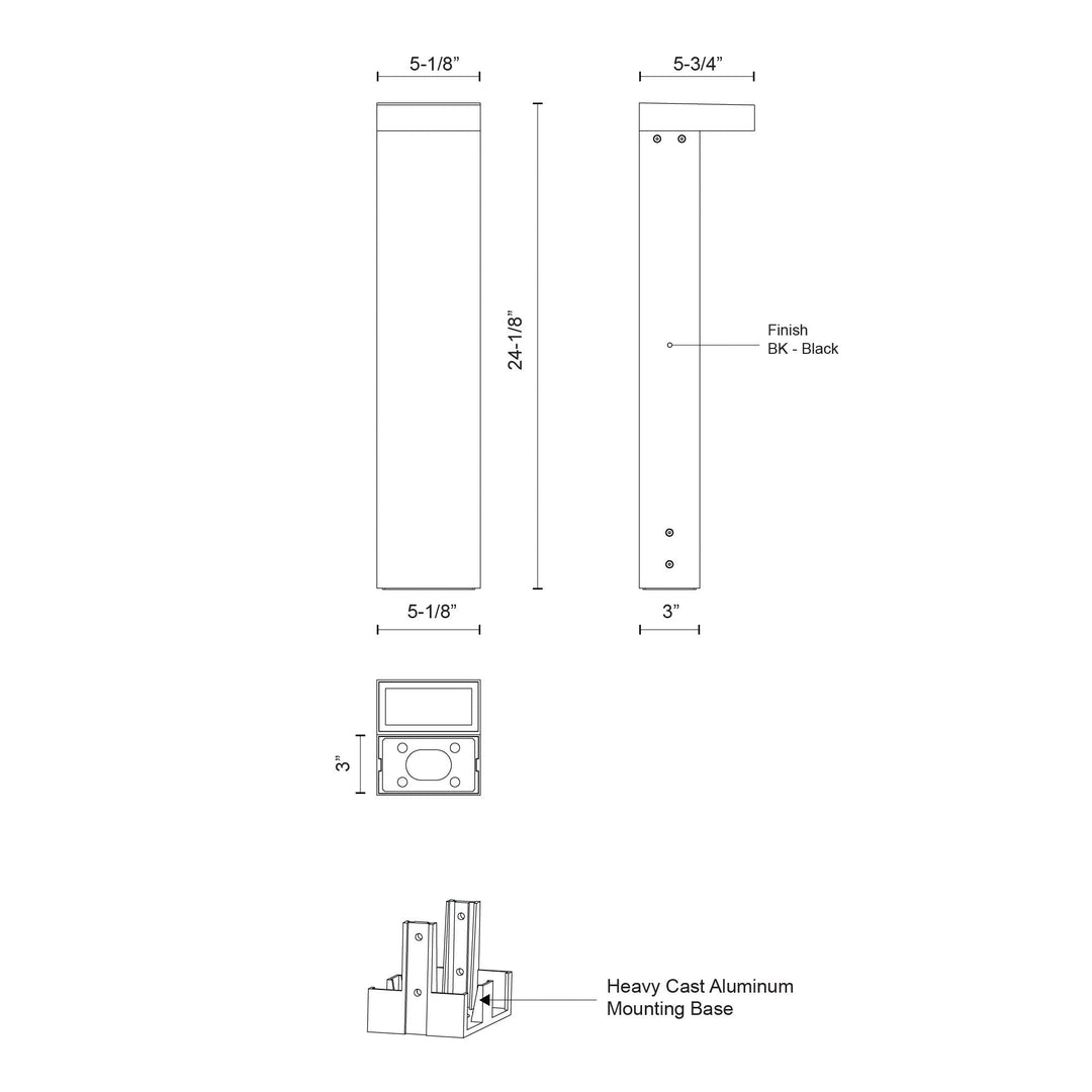 Evans 24-in Exterior Bollard