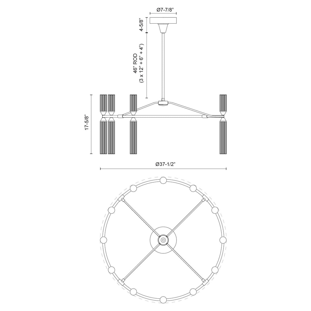 Edwin 38-in Chandelier