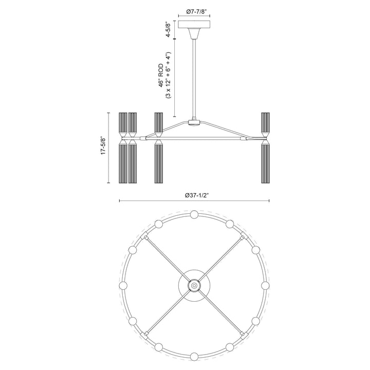 Edwin 38-in Chandelier