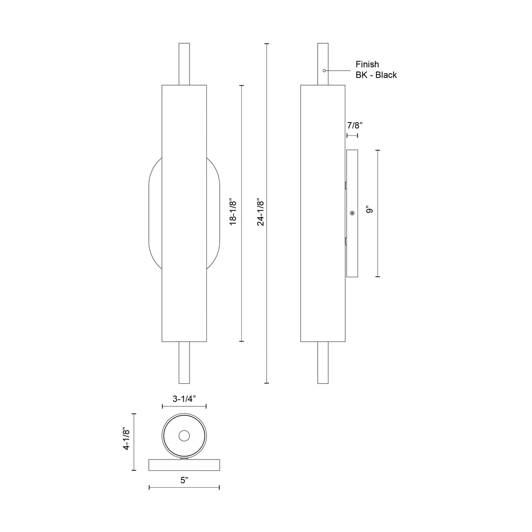 Estes 24-in Exterior Wall Sconce