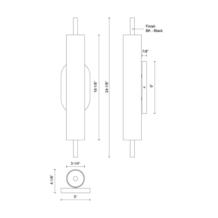 Estes 24-in Exterior Wall Sconce