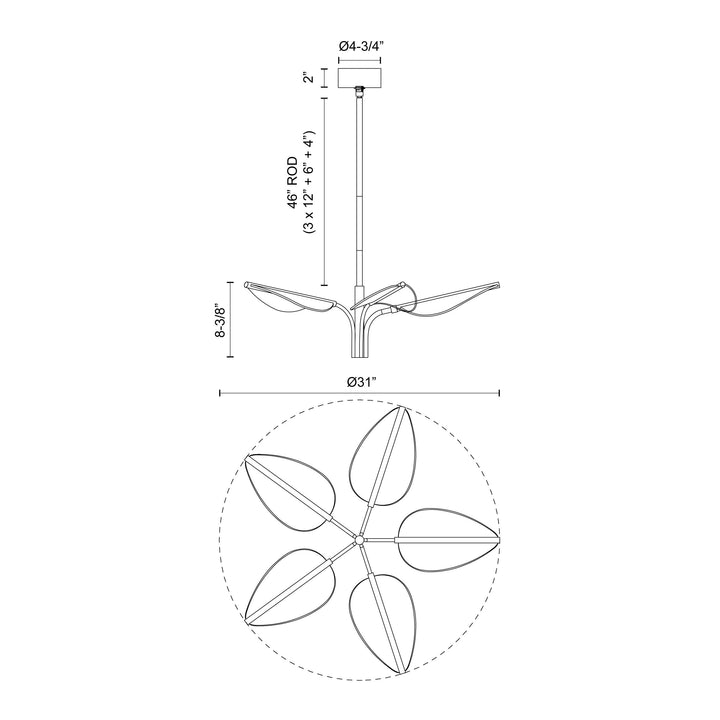 Flora 5 Head Pendant