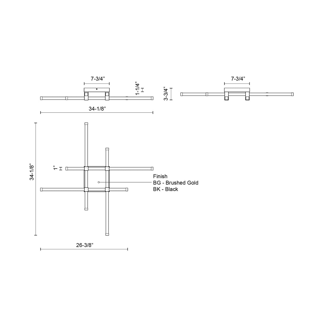 Blade 34-in Flush Mount