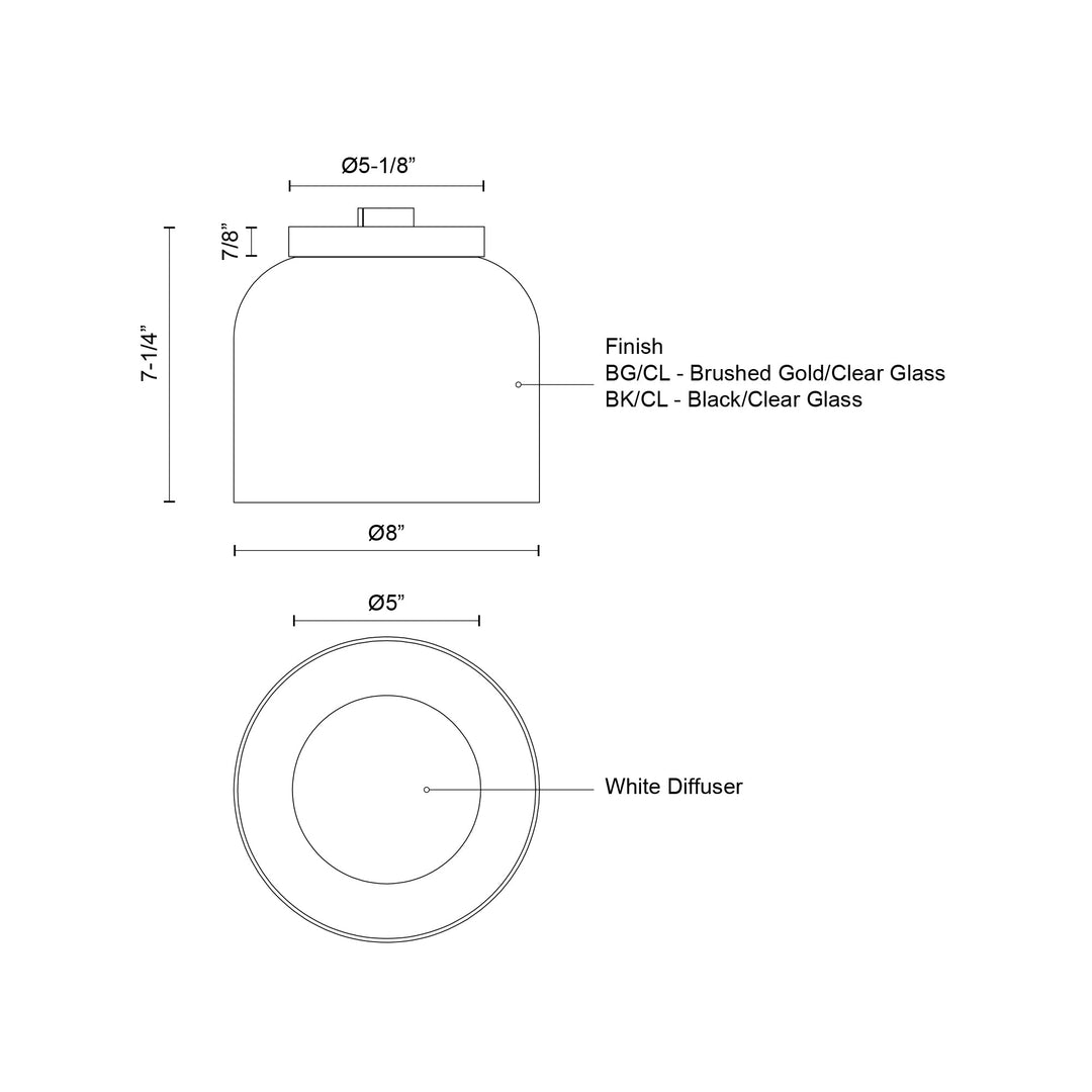 Cedar 8-in Flush Mount