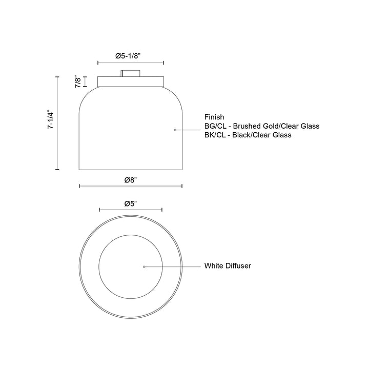 Cedar 8-in Flush Mount