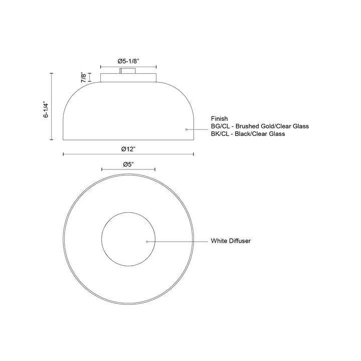 Cedar 12-in Flush Mount