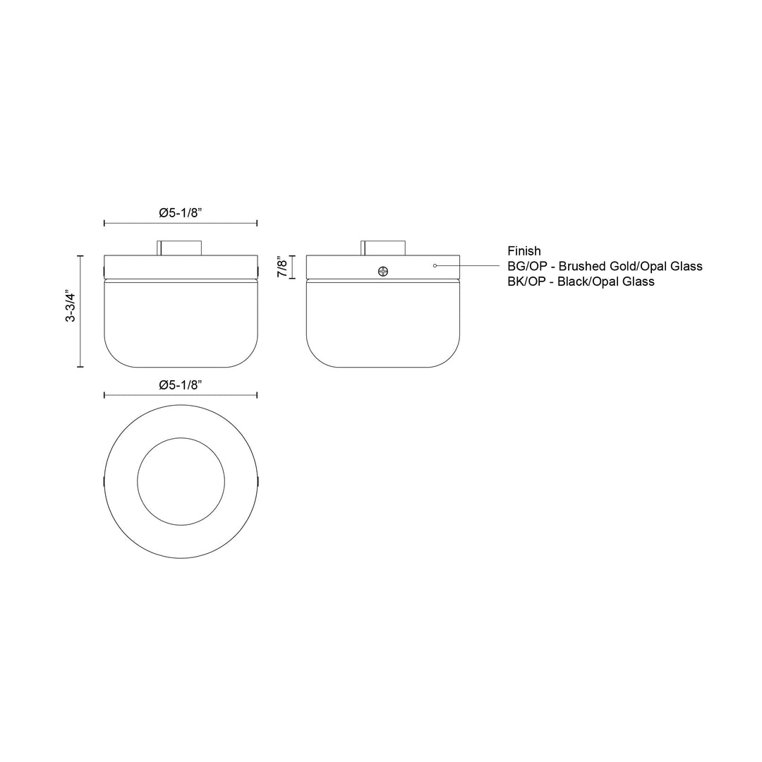 Mel 5-in Flush Mount