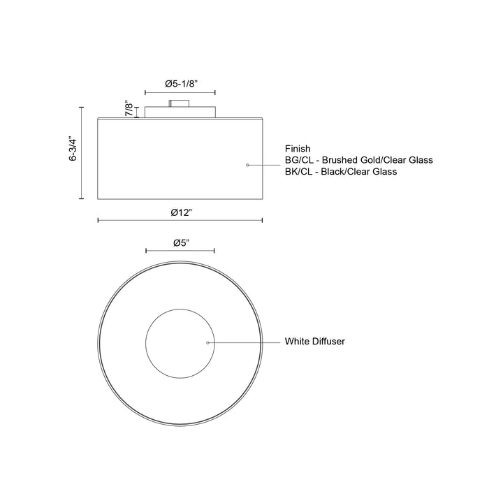 Birch 12-in Flush Mount