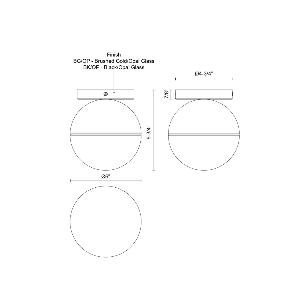 Monae 6-in Flush Mount