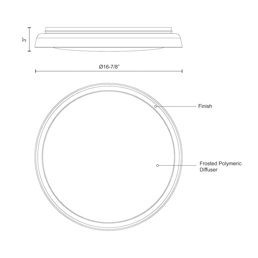 Hampton 17-in Flush Mount