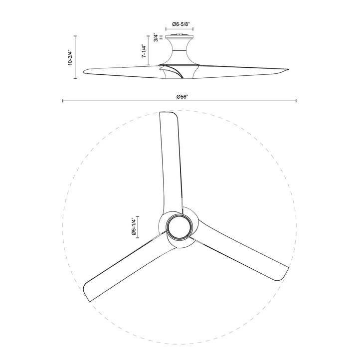 Emiko-H 56-in Ceiling Fan