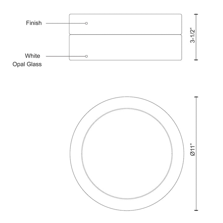 Lomita 11-in Flush Mount