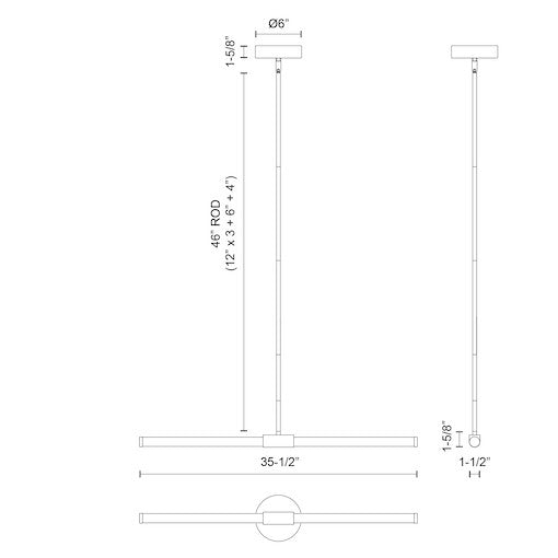 Akari 37-in Linear Pendant