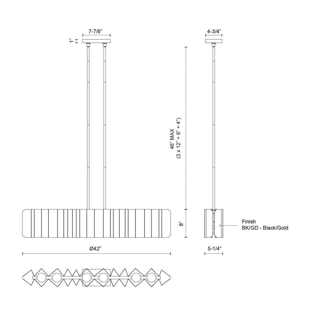 Akira 42-in Linear Pendant