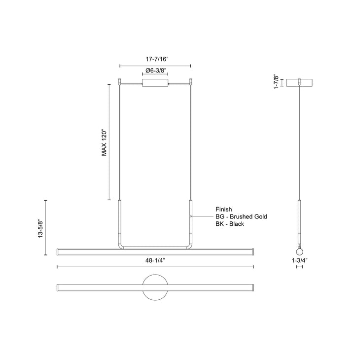 Vesper 48-in Linear Pendant