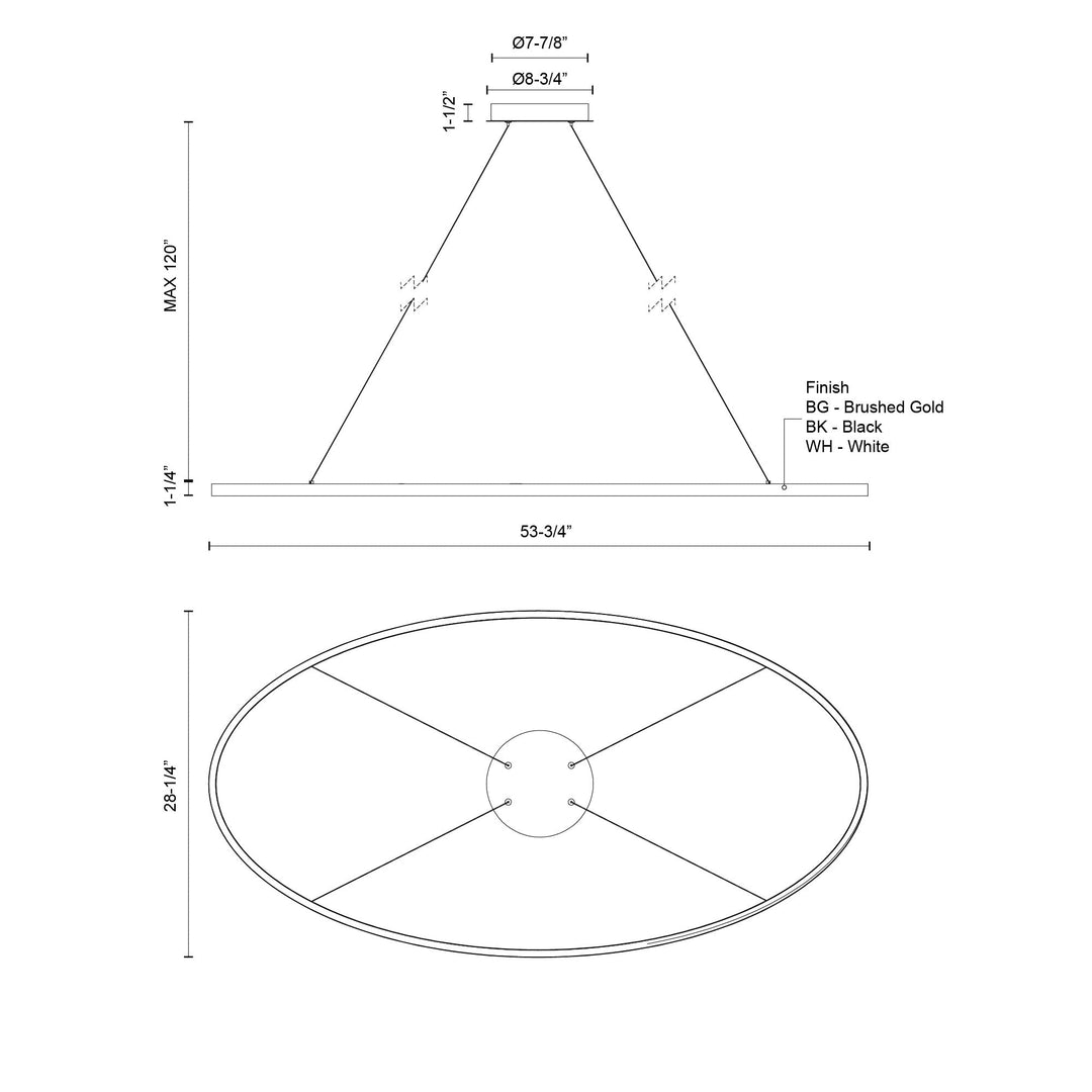 Ovale 53-in Linear Pendant