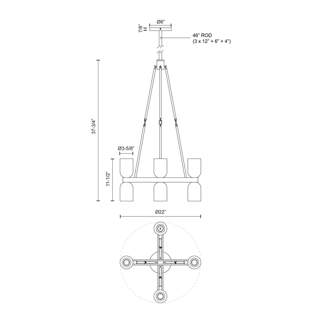 Lucian 22-in Chandelier