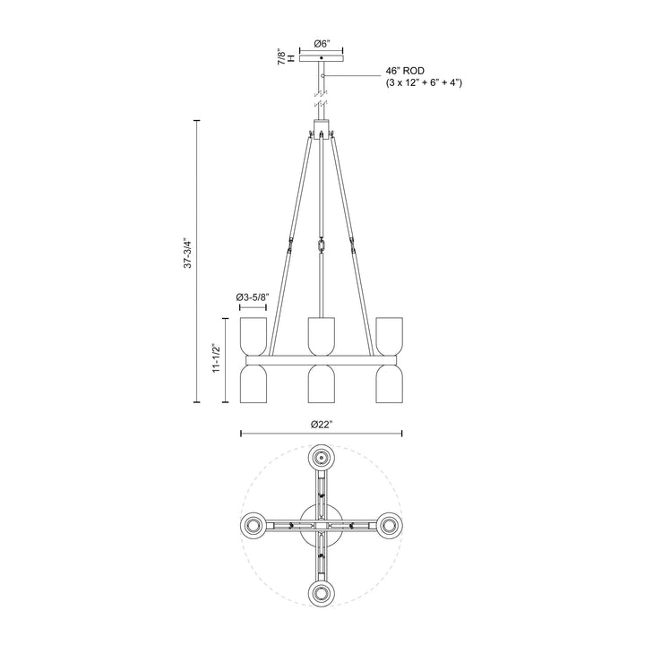 Lucian 22-in Chandelier