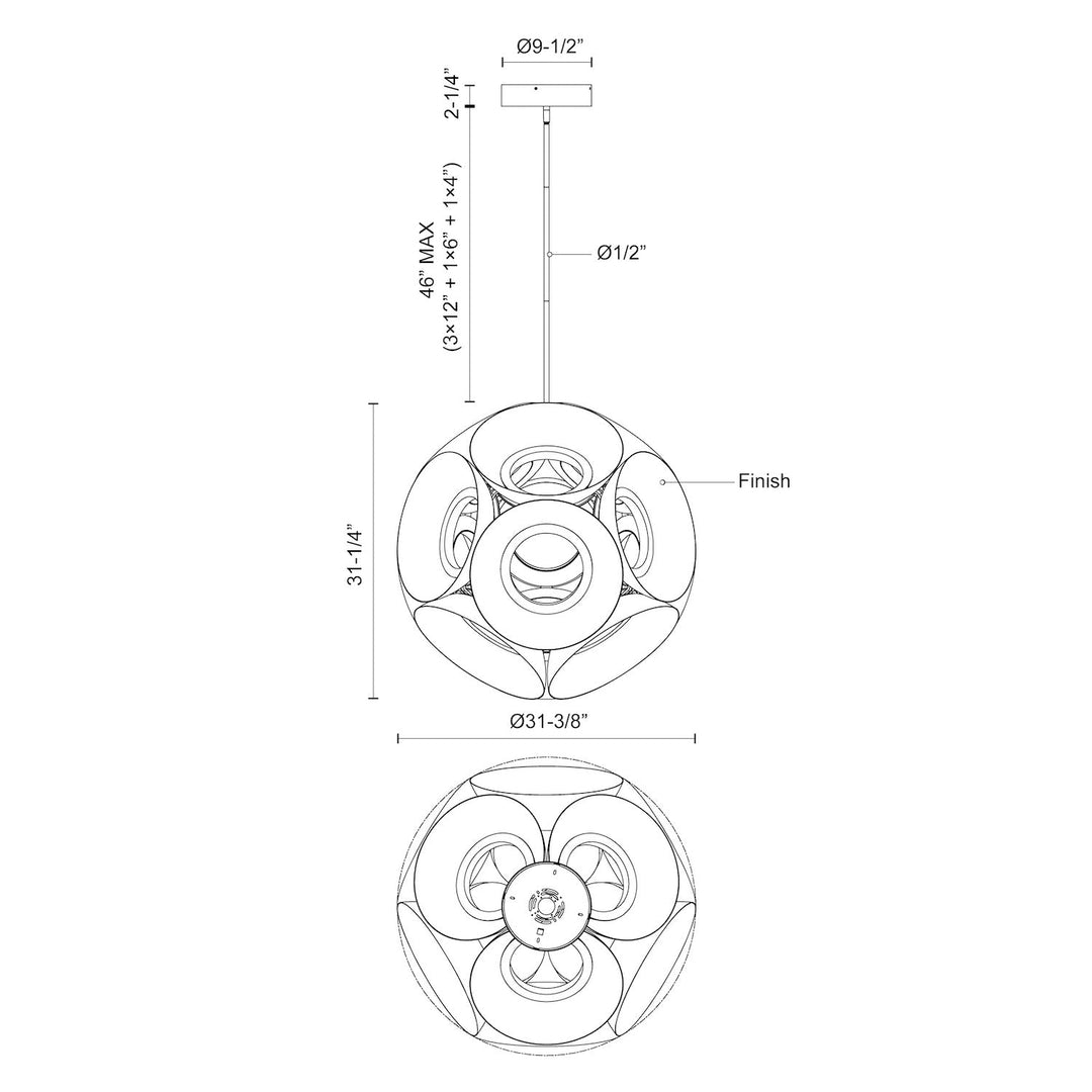 Magellan 32-in Chandelier