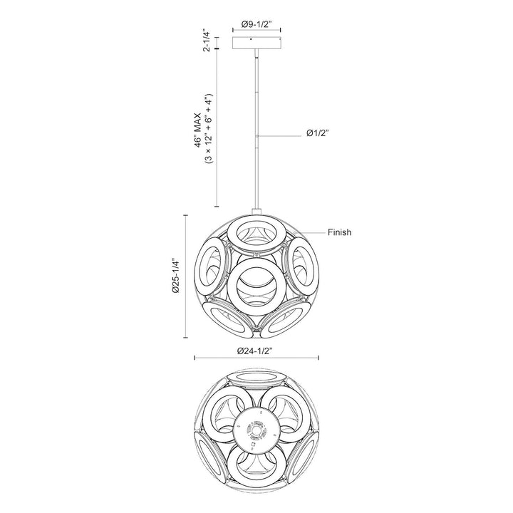 Magellan 25-in Chandelier