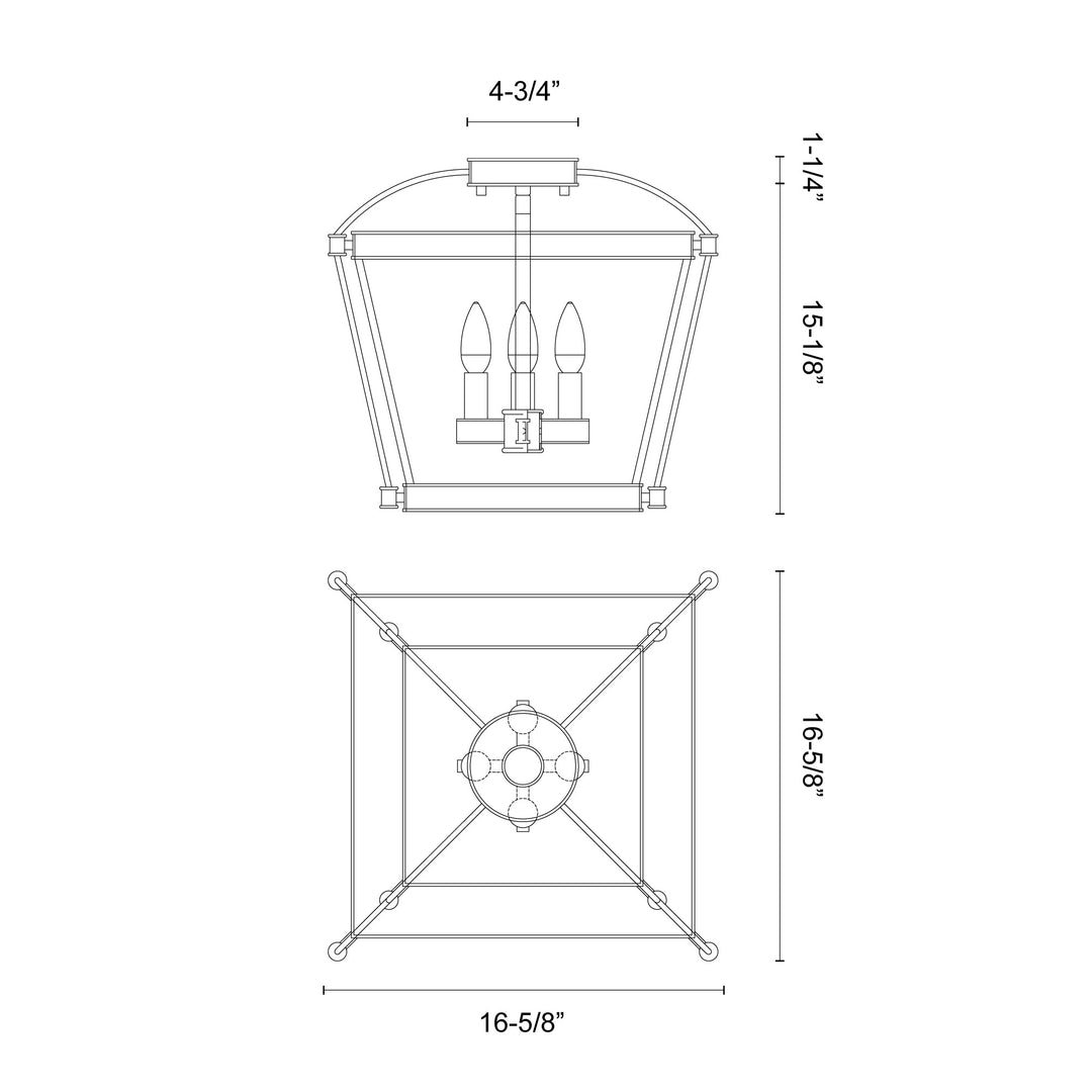 Manor 16-in Semi-Flush Mount