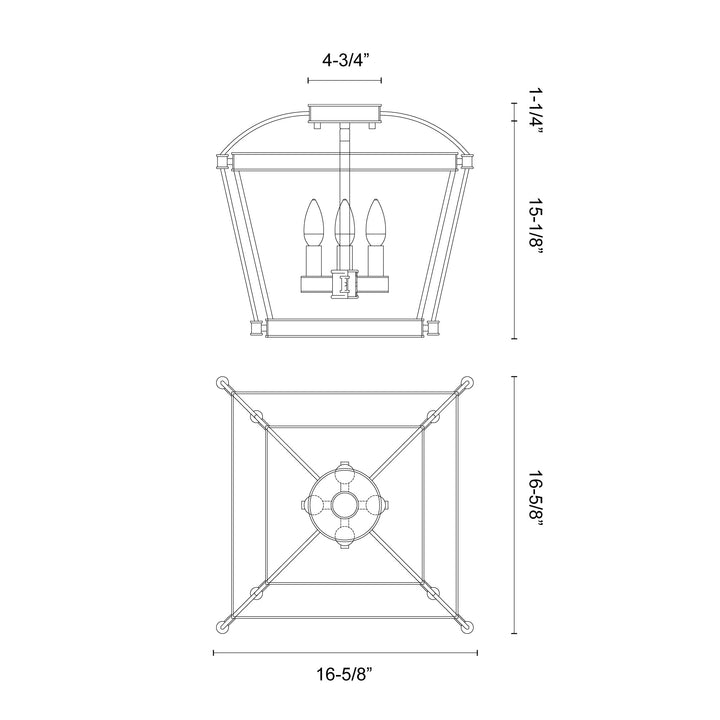 Manor 16-in Semi-Flush Mount