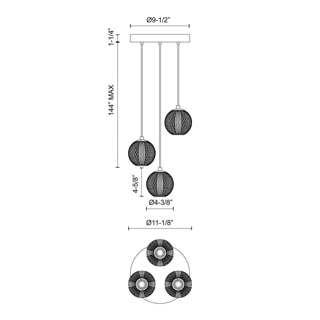 Marni 3 Head Multi Pendant