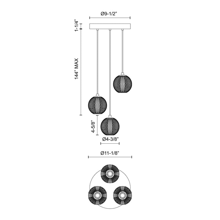 Marni 3 Head Multi Pendant