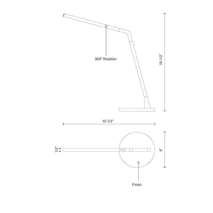 Miter 17-in White LED Table Lamp