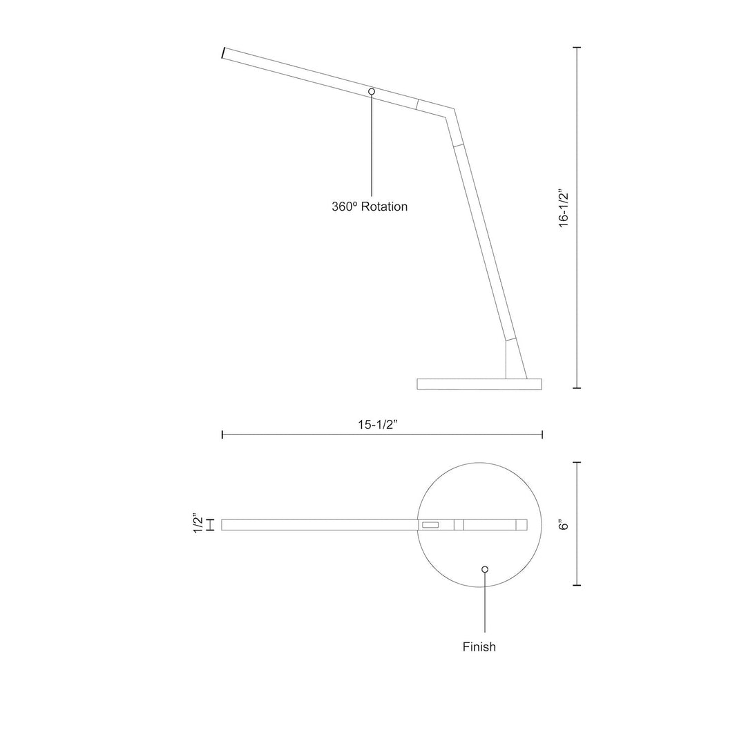 Miter 17-in Black LED Table Lamp