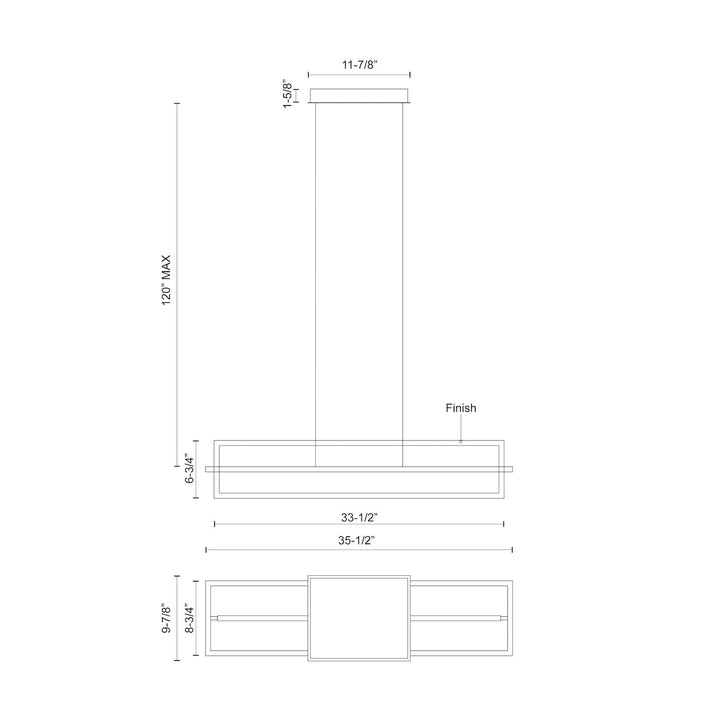 Mondrian 36-in Linear Pendant