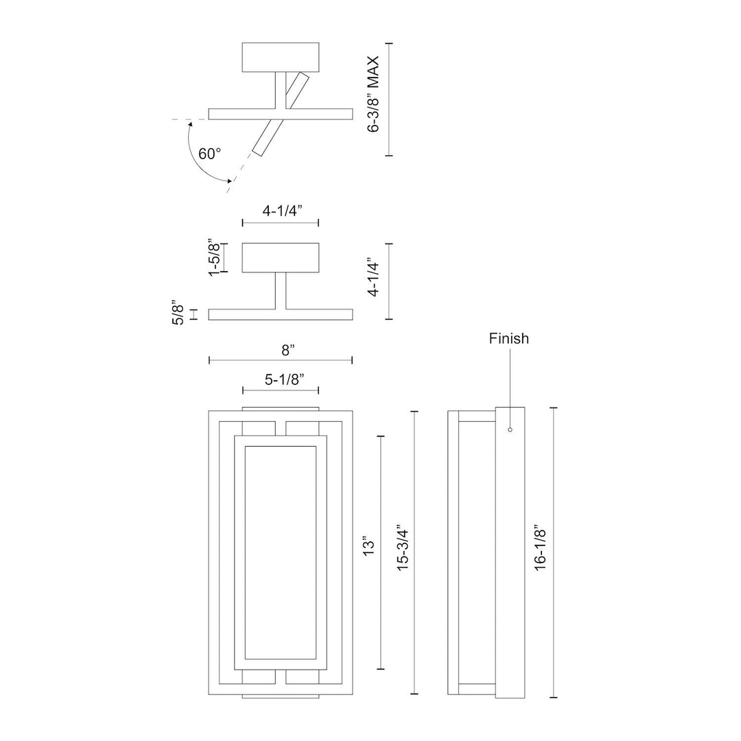 Mondrian 15-in Semi-Flush Mount