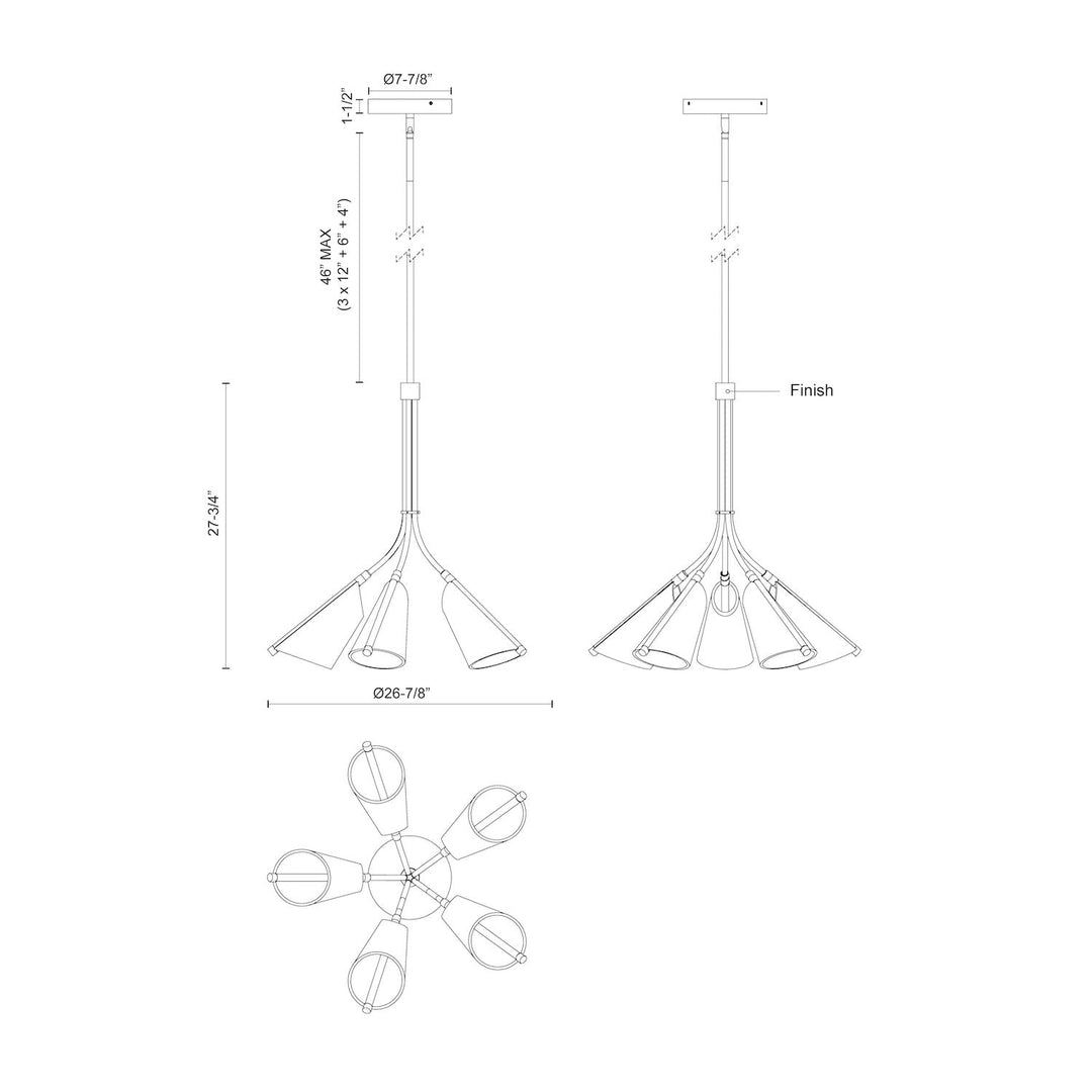 Mulberry 28-in Chandelier